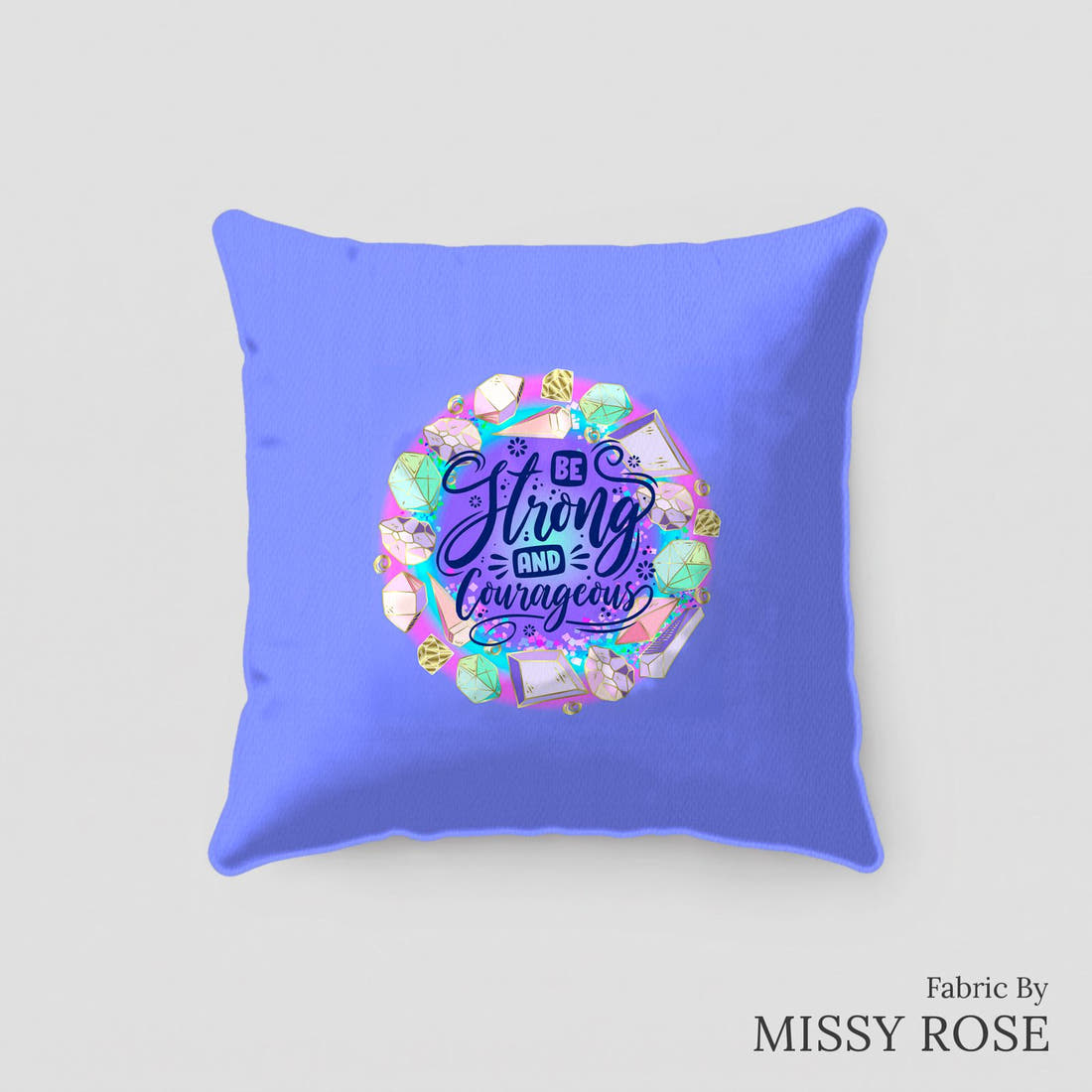Design 327 Crystals Panel sewn into a cushion – see how the panel looks made up | Fabric by Missy Rose