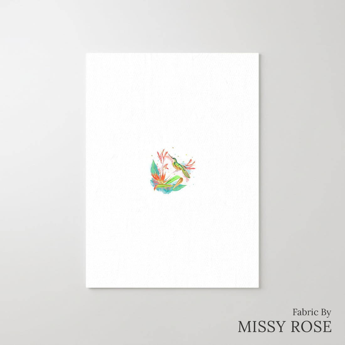 Design 328 Hummingbird Panel – printed fabric panel with centred picture, custom printed to order | Fabric by Missy Rose