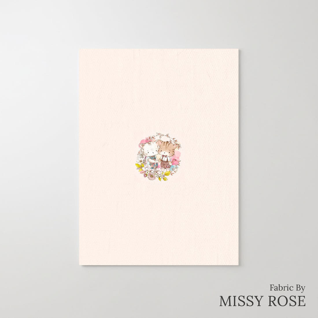 Design 329 Cute Cats Panel – printed fabric panel with centred picture, custom printed to order | Fabric by Missy Rose