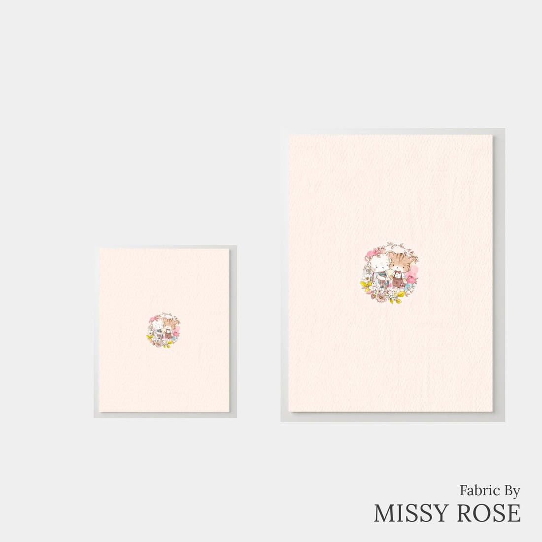 Design 329 Cute Cats Panel – universal and adult panel sizes side by side | Fabric by Missy Rose