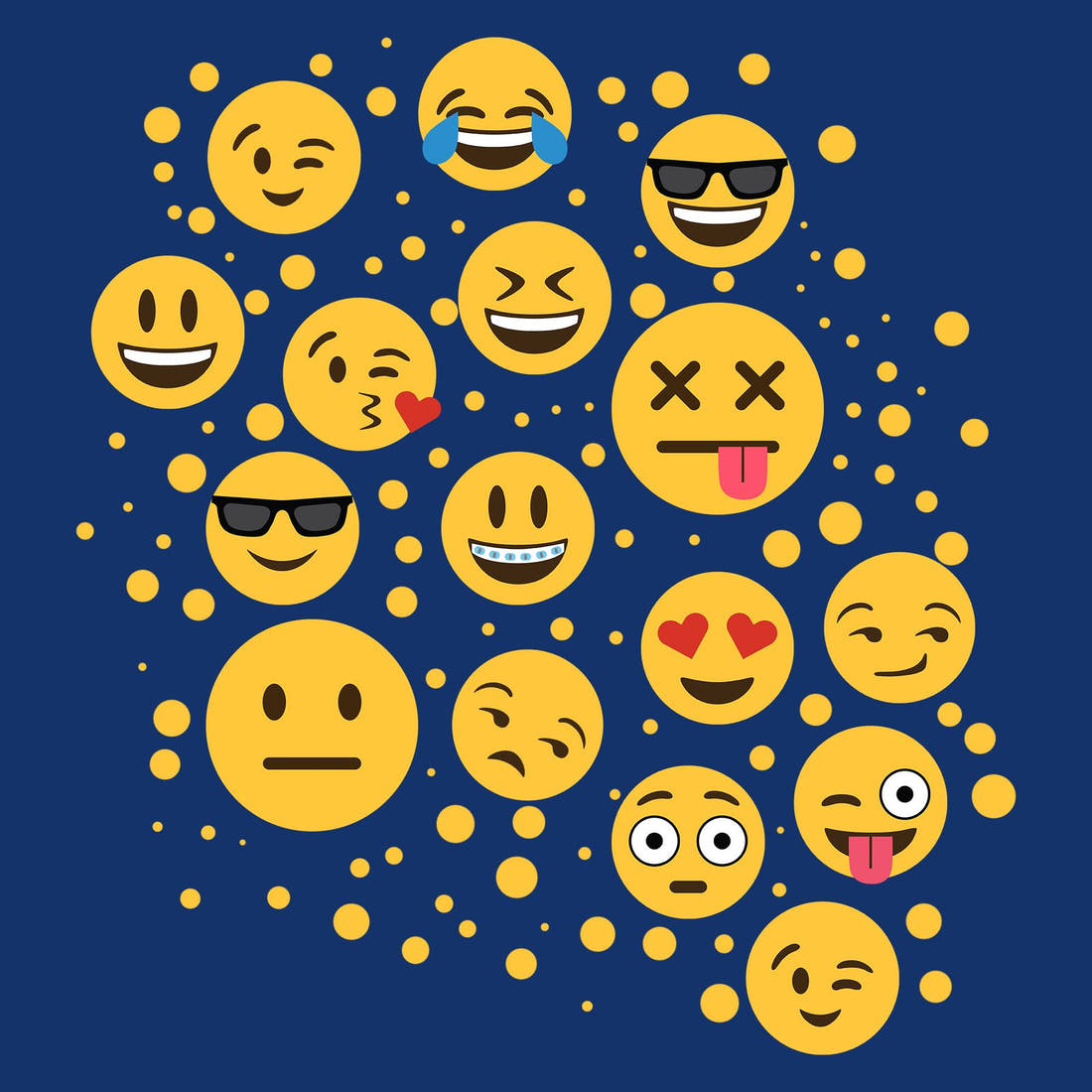 Design 332 Emoji Panel – full artwork close-up of the printed picture | Fabric by Missy Rose