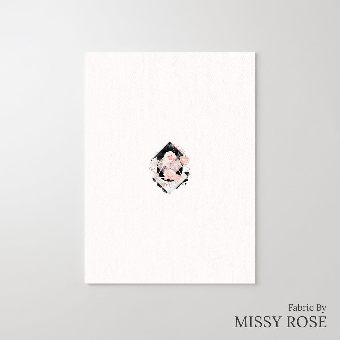 Design 336 Geometric Roses Panel – printed fabric panel with centred picture, custom printed to order | Fabric by Missy Rose