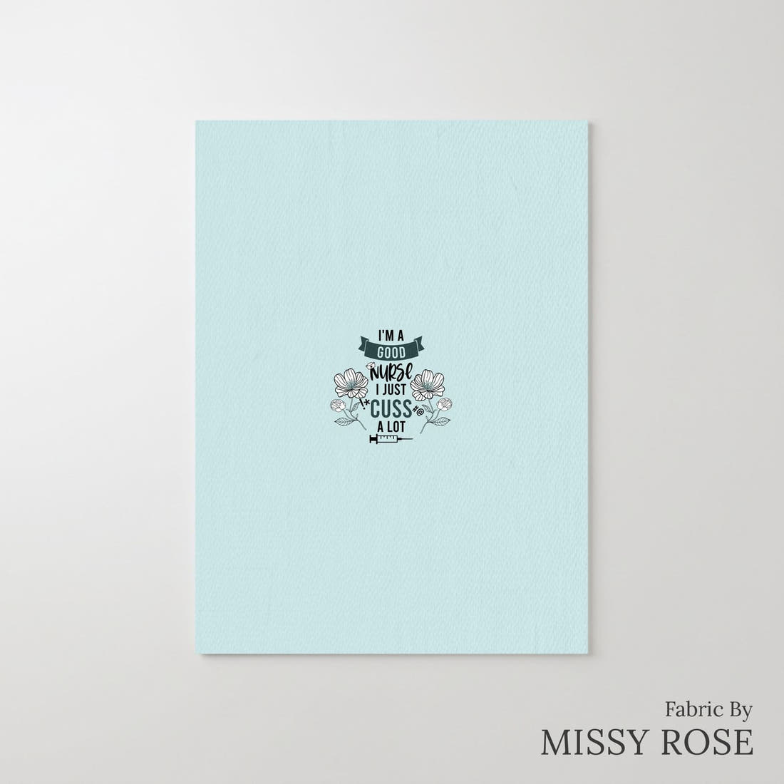 Design 338 Good Nurse Panel – printed fabric panel with centred picture, custom printed to order | Fabric by Missy Rose
