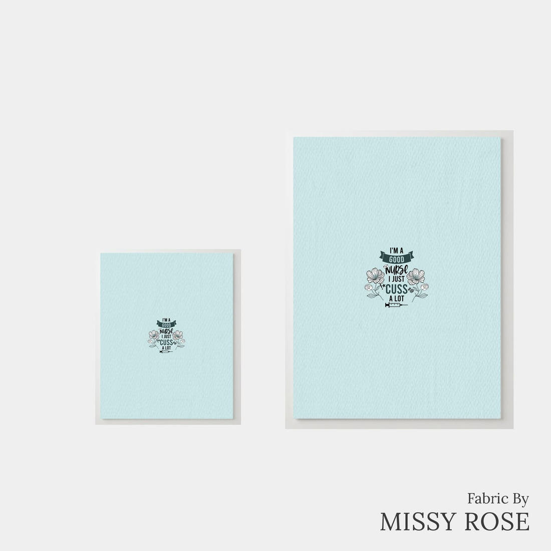 Design 338 Good Nurse Panel – universal and adult panel sizes side by side | Fabric by Missy Rose