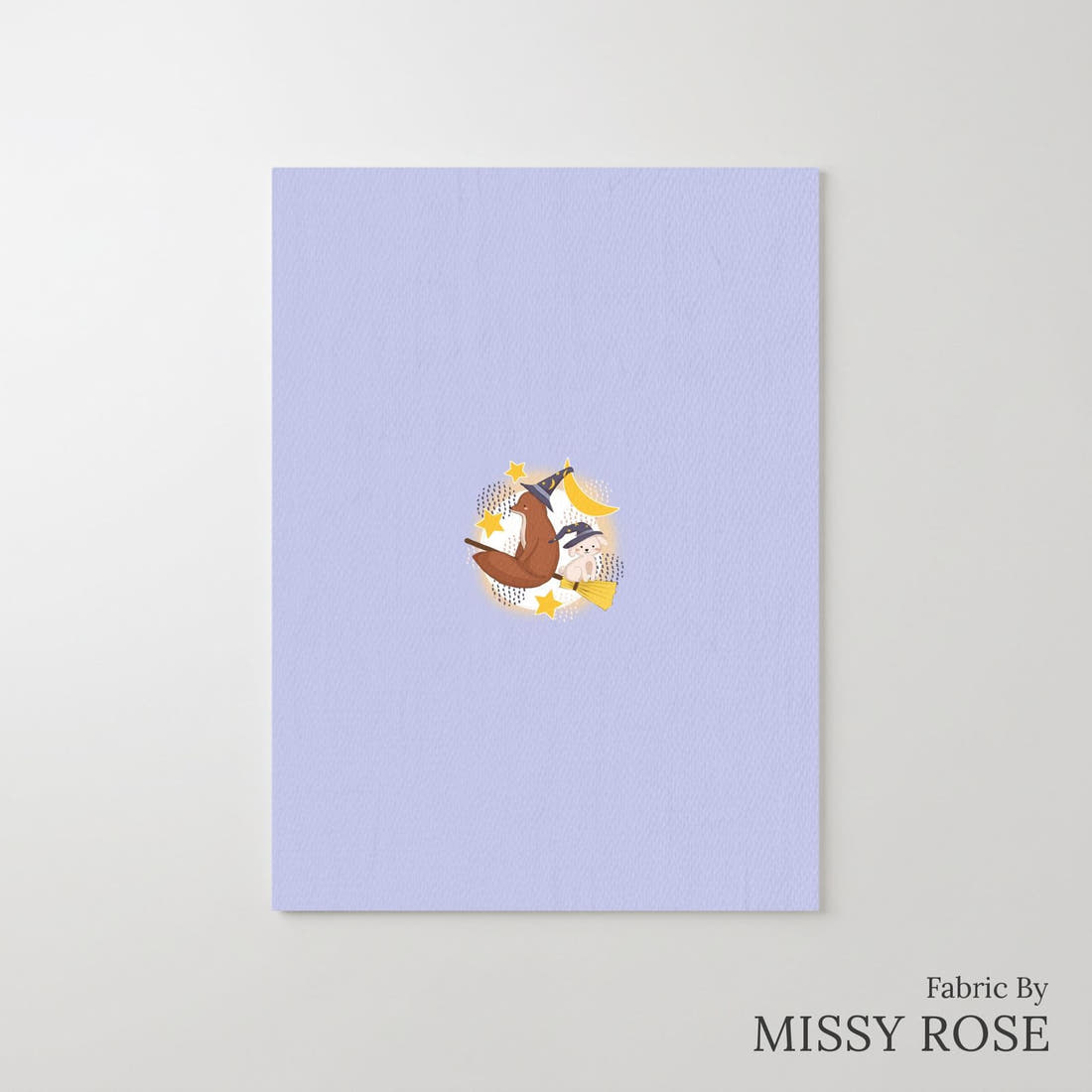 Design 341 Broomestick Animals Panel – printed fabric panel with centred picture, custom printed to order | Fabric by Missy Rose