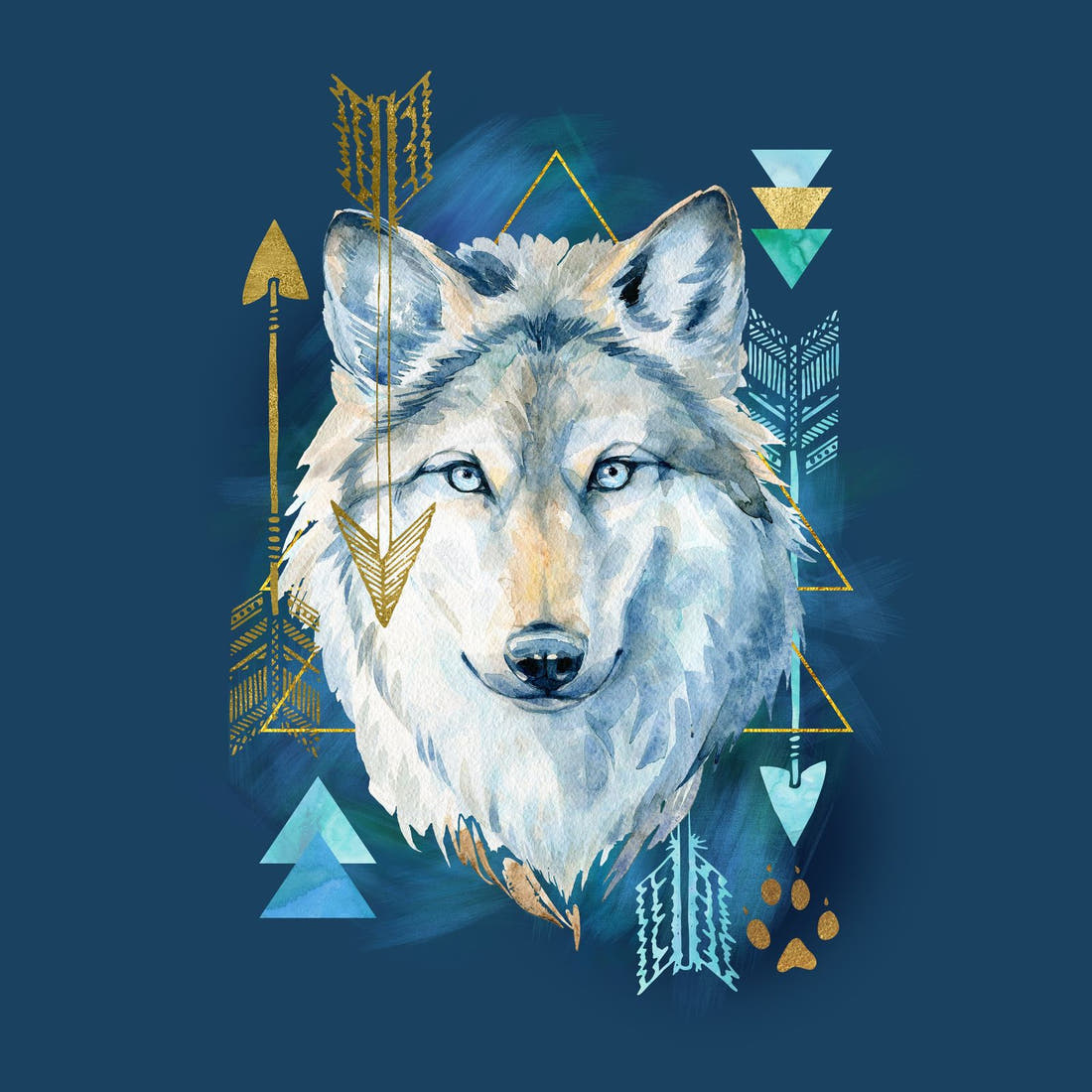 Design 343 Wolf Panel – full artwork close-up of the printed picture | Fabric by Missy Rose