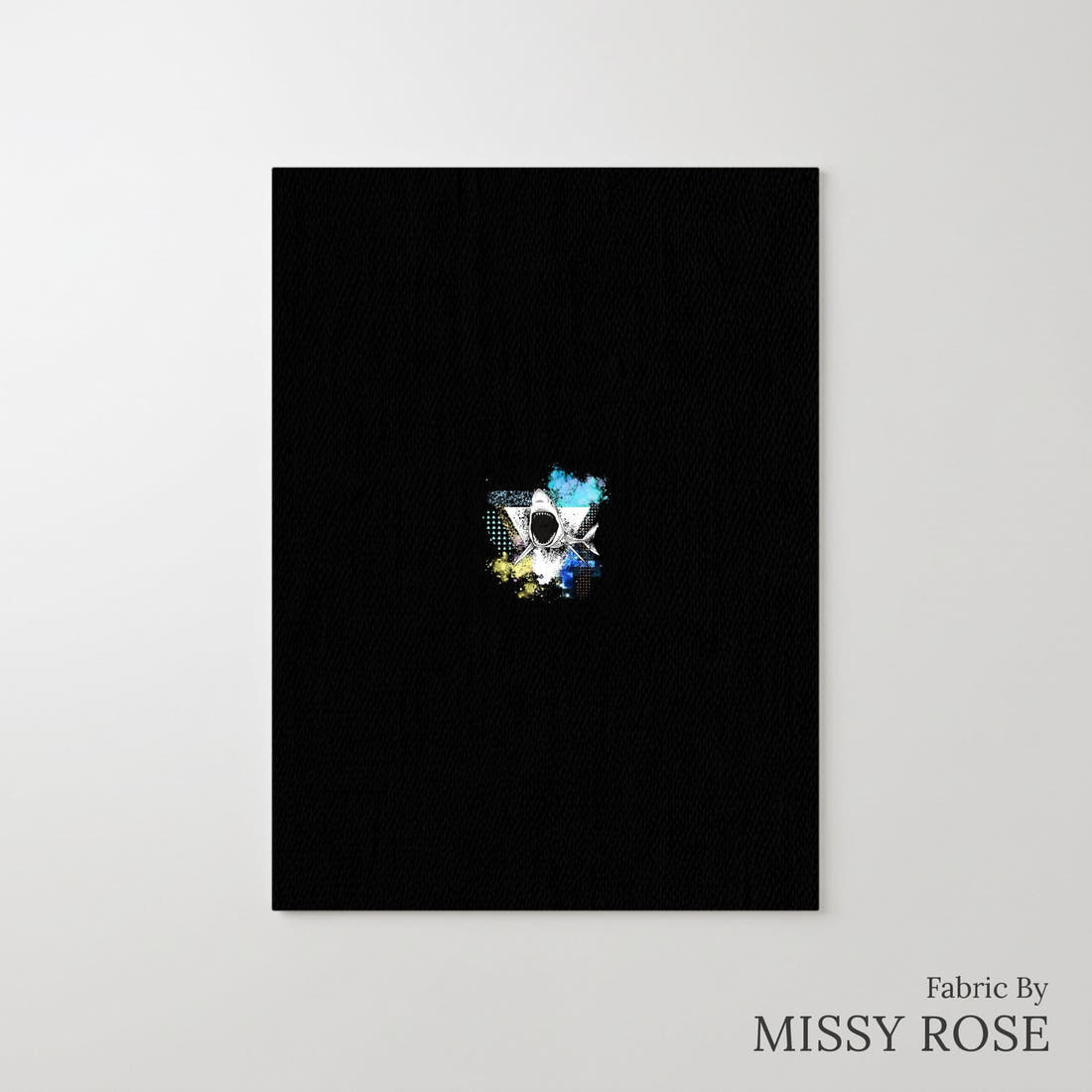 Design 344 Geometric Shark Panel – printed fabric panel with centred picture, custom printed to order | Fabric by Missy Rose