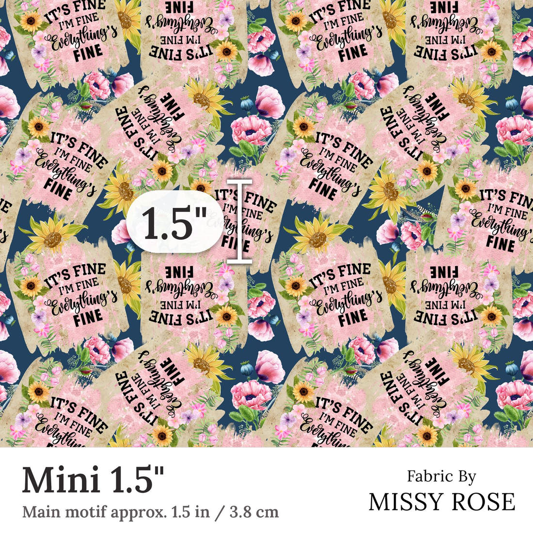 Design 346 Everything Fine Fabric Mini 1.5 inch print scale guide | Fabric by Missy Rose
