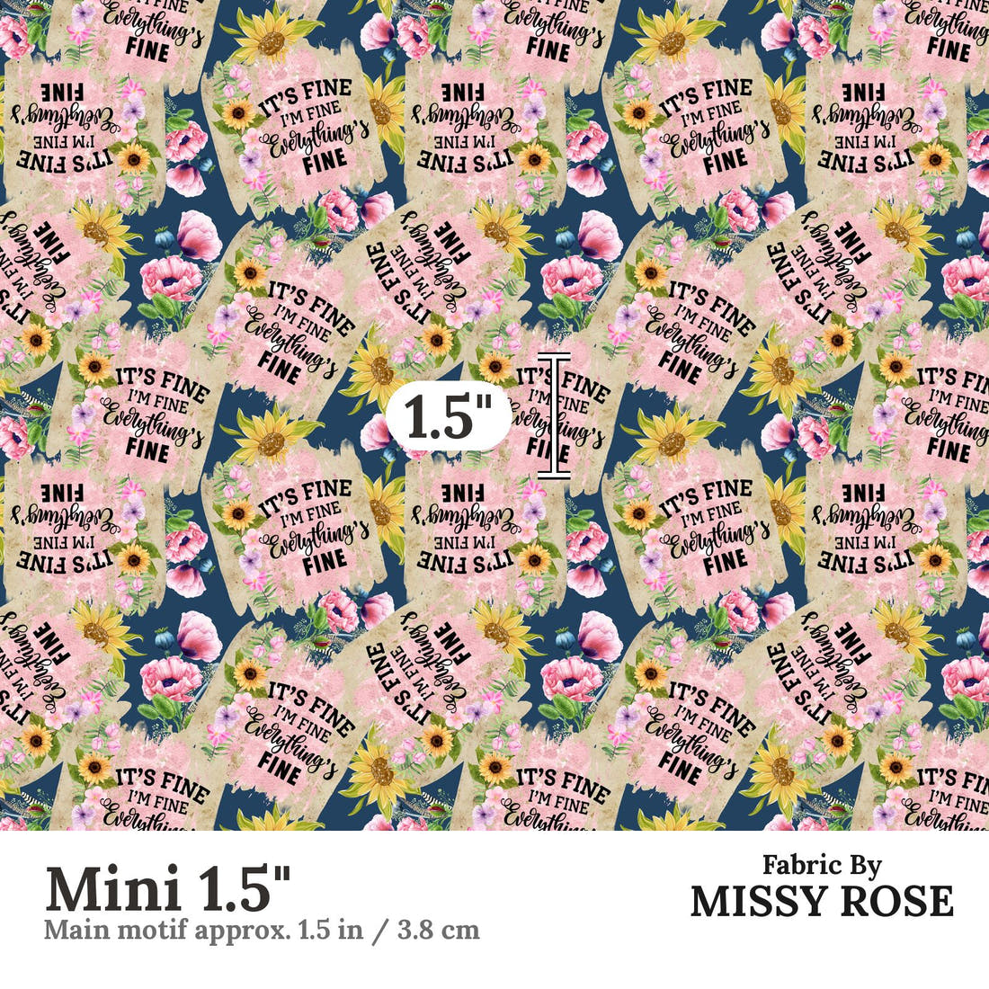 Design 346 Everything Fine Fabric Mini 1.5" - print scale | Fabric by Missy Rose