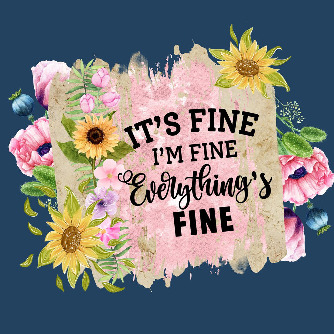 Design 346 Everything Fine Panel – full artwork close-up of the printed picture | Fabric by Missy Rose
