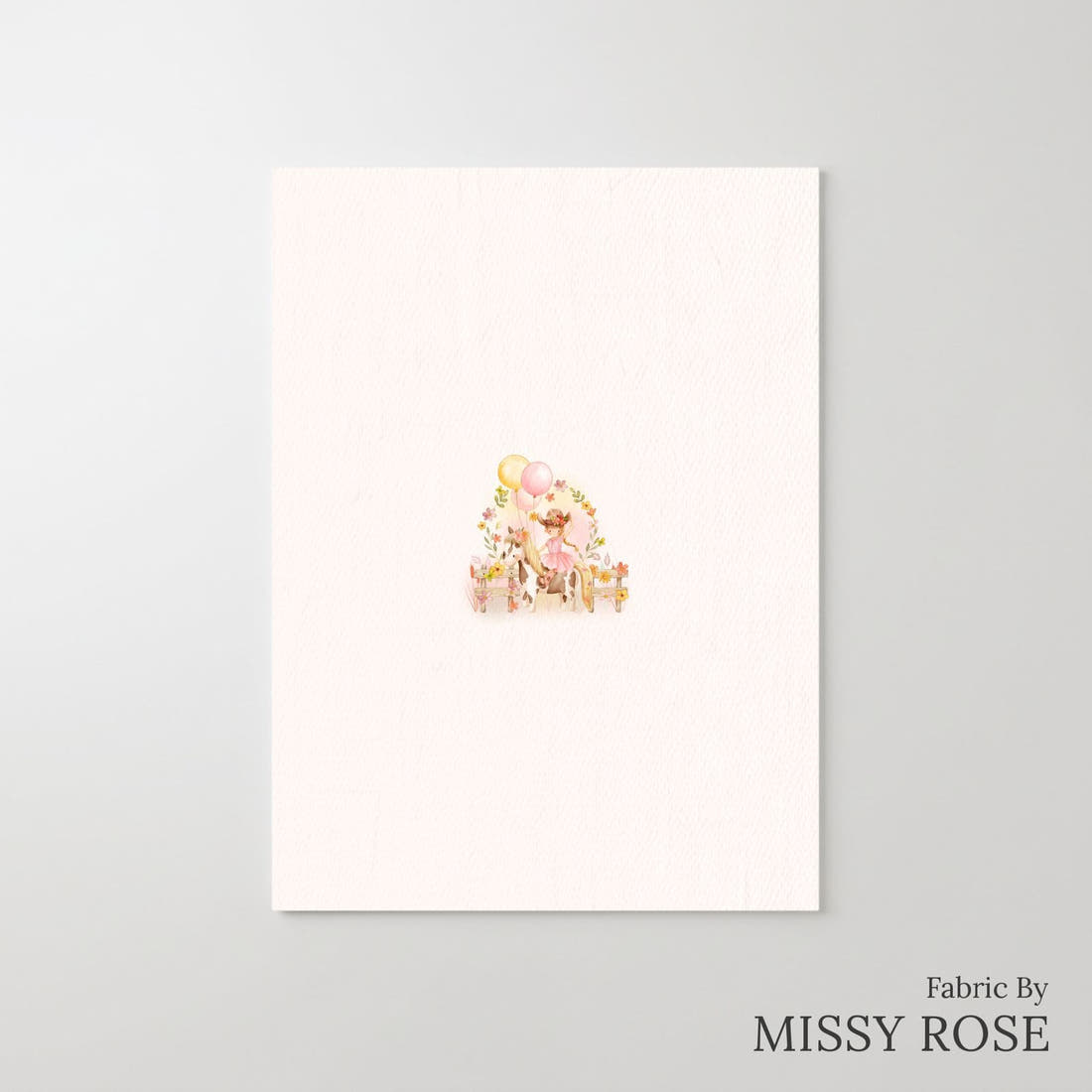 Design 35 Cowgirl Panel – printed fabric panel with centred picture, custom printed to order | Fabric by Missy Rose
