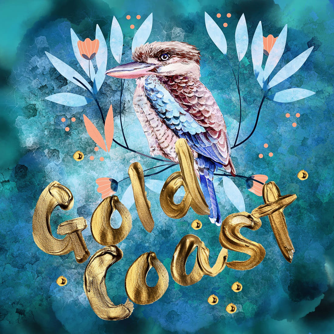 Design 351 Kookaburra Panel – full artwork close-up of the printed picture | Fabric by Missy Rose
