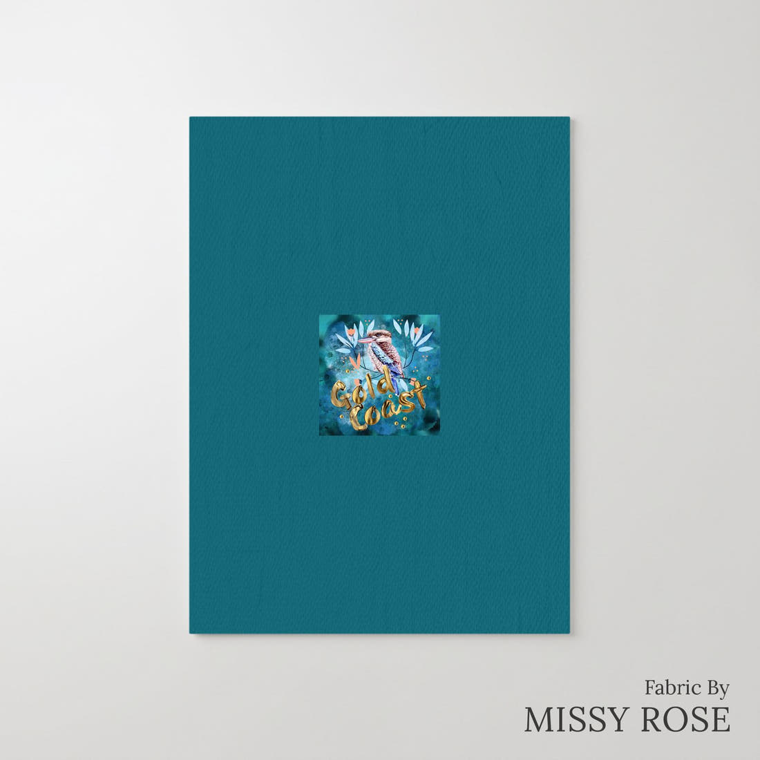 Design 351 Kookaburra Panel – printed fabric panel with centred picture, custom printed to order | Fabric by Missy Rose