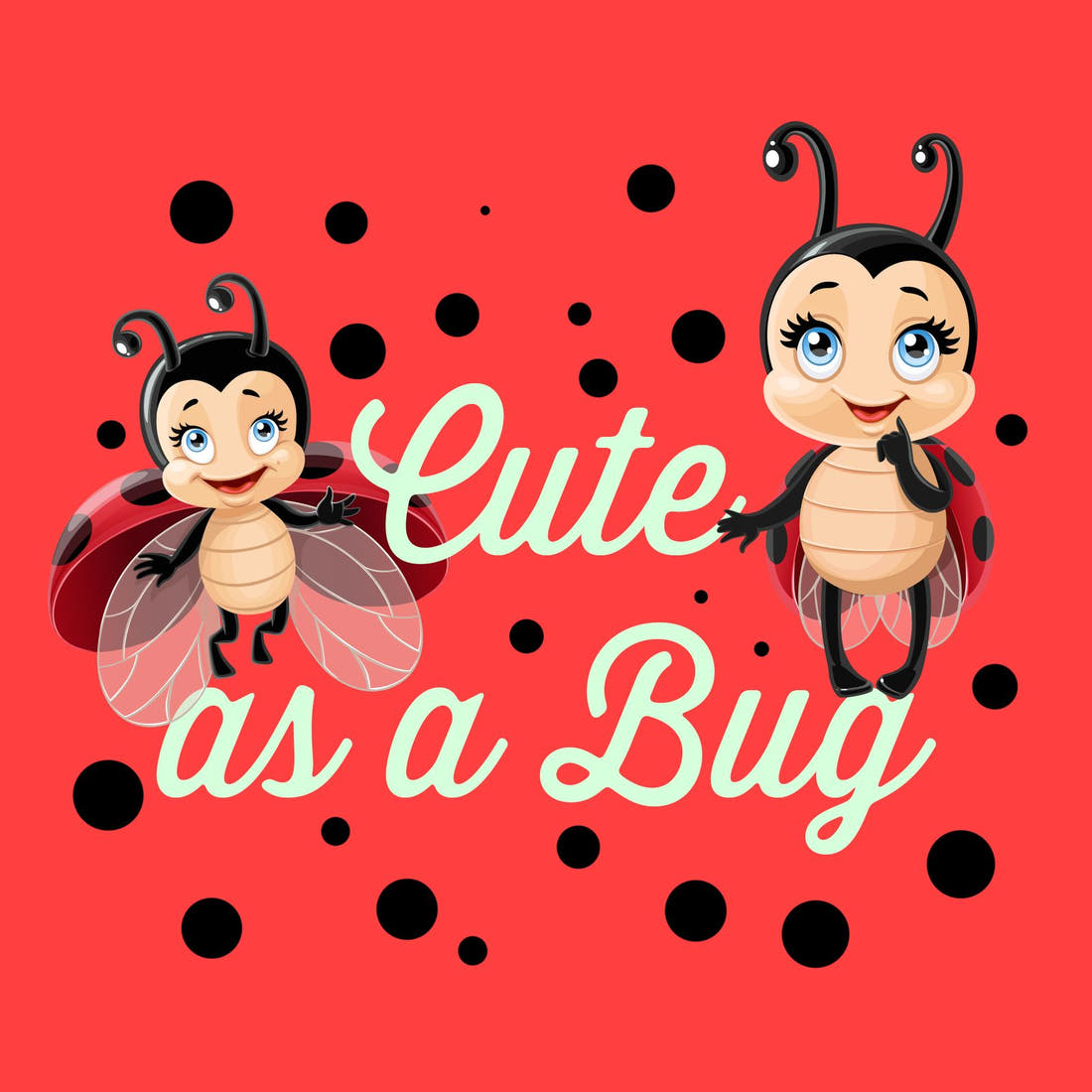 Design 352 Red Lady Bug Panel – full artwork close-up of the printed picture | Fabric by Missy Rose
