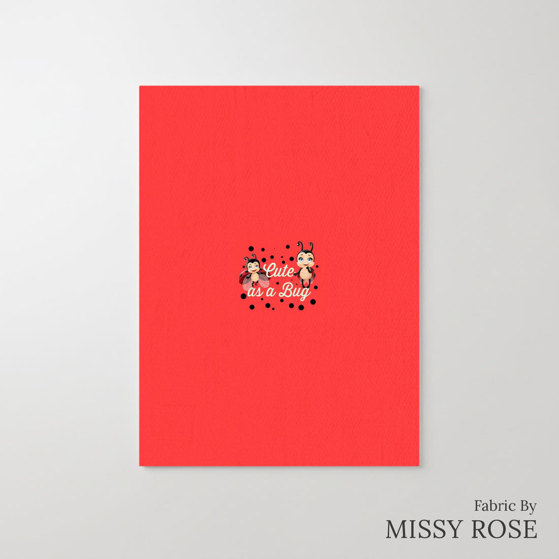 Design 352 Red Lady Bug Panel – printed fabric panel with centred picture, custom printed to order | Fabric by Missy Rose