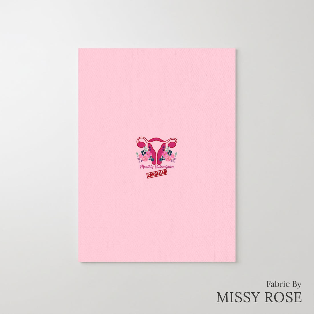 Design 353 Cancelled Panel – printed fabric panel with centred picture, custom printed to order | Fabric by Missy Rose