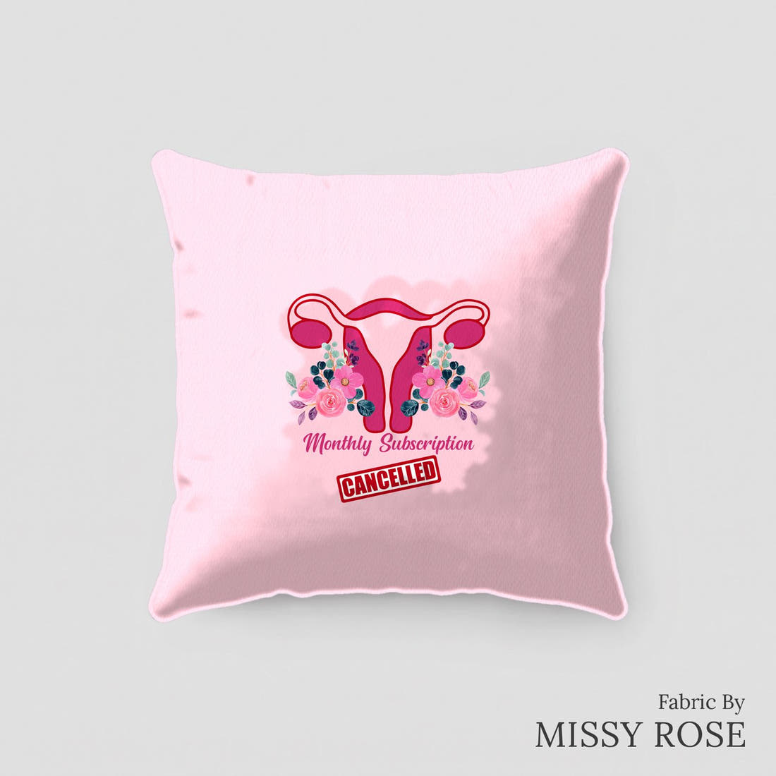 Design 353 Cancelled Panel sewn into a cushion – see how the panel looks made up | Fabric by Missy Rose