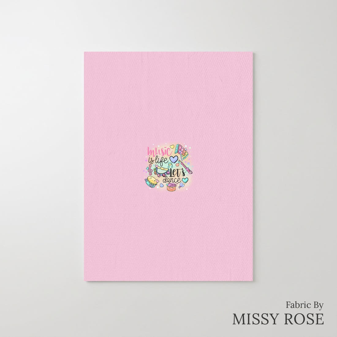 Design 355 Musical Instruments Panel – printed fabric panel with centred picture, custom printed to order | Fabric by Missy Rose