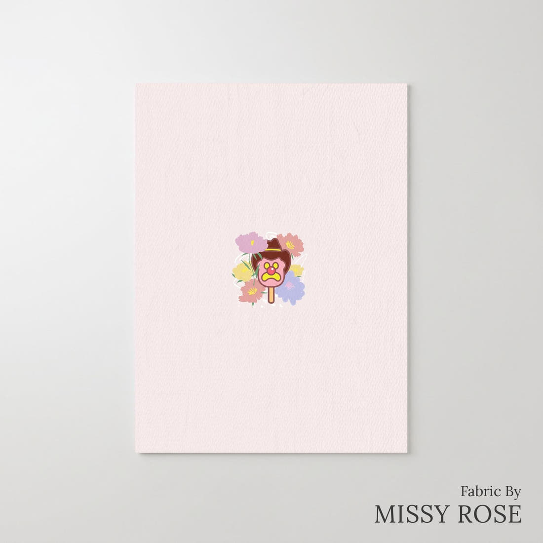 Design 357 Pastel Floral Ice Cream Panel – printed fabric panel with centred picture, custom printed to order | Fabric by Missy Rose