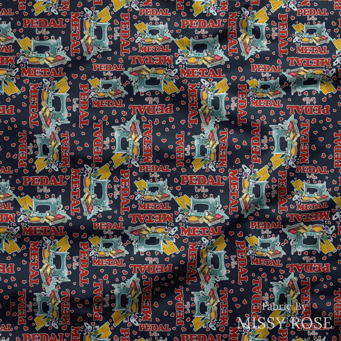 Design 358 Sewing Fabric draped fabric mockup – custom printed fabric by the metre | Fabric by Missy Rose