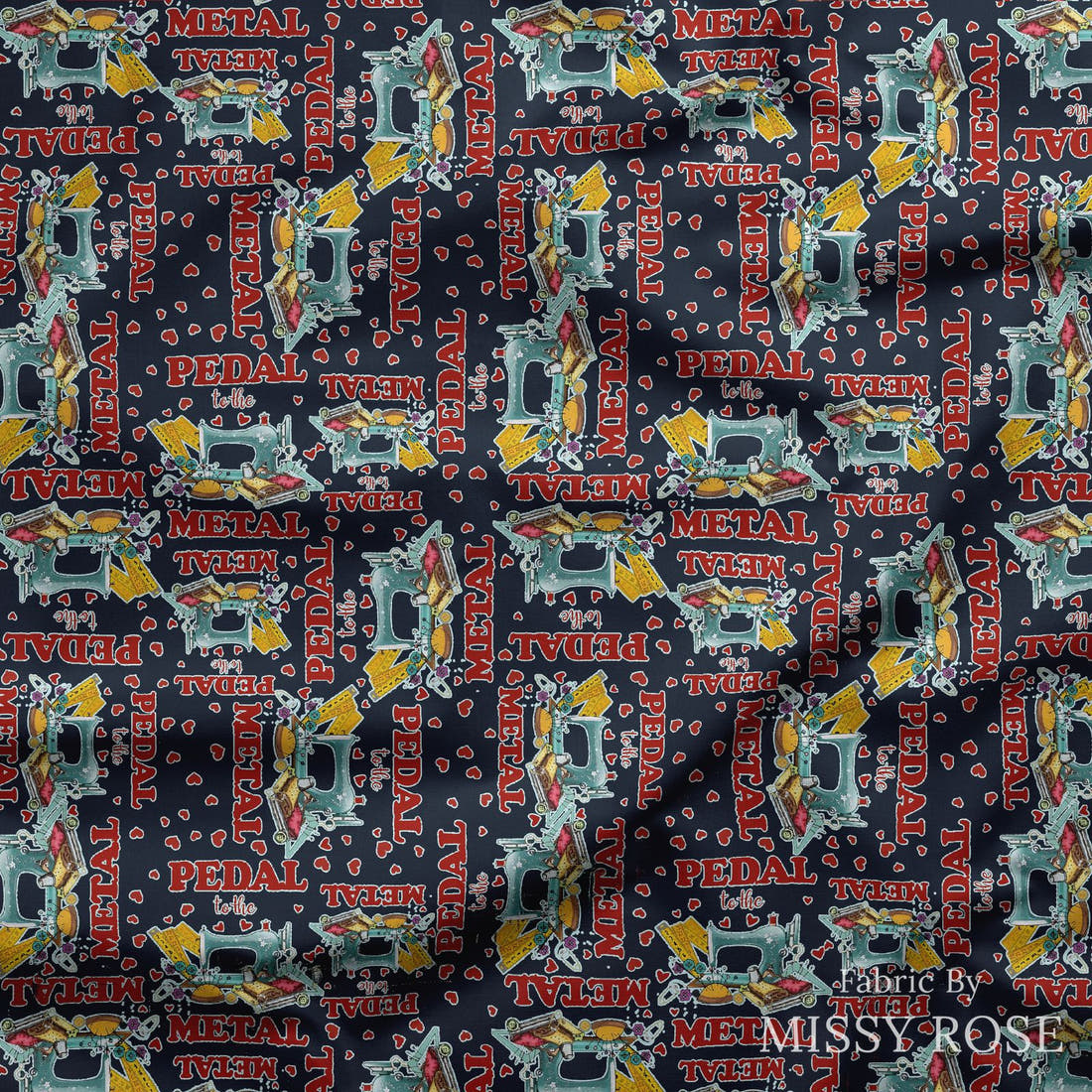 Design 358 Sewing Fabric draped fabric mockup – custom printed fabric by the metre | Fabric by Missy Rose