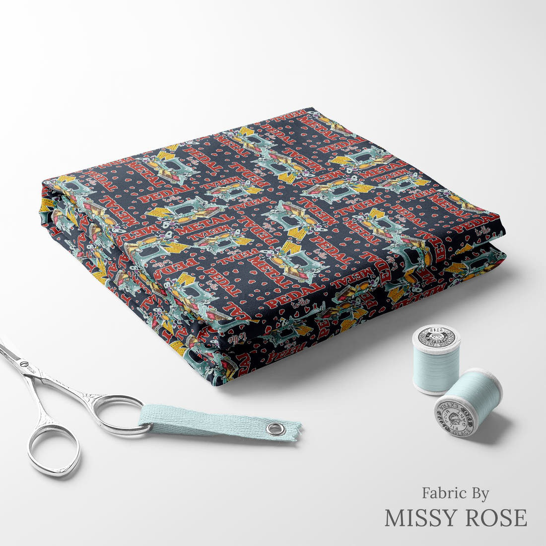 Design 358 Sewing Fabric folded fabric stack with matching thread – pre-order fabric Australia | Fabric by Missy Rose