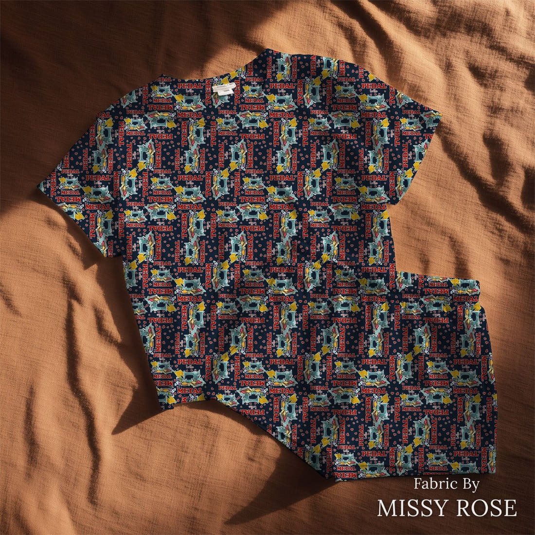 Design 358 Sewing Fabric sewn into a lounge set – see how the print looks made up | Fabric by Missy Rose