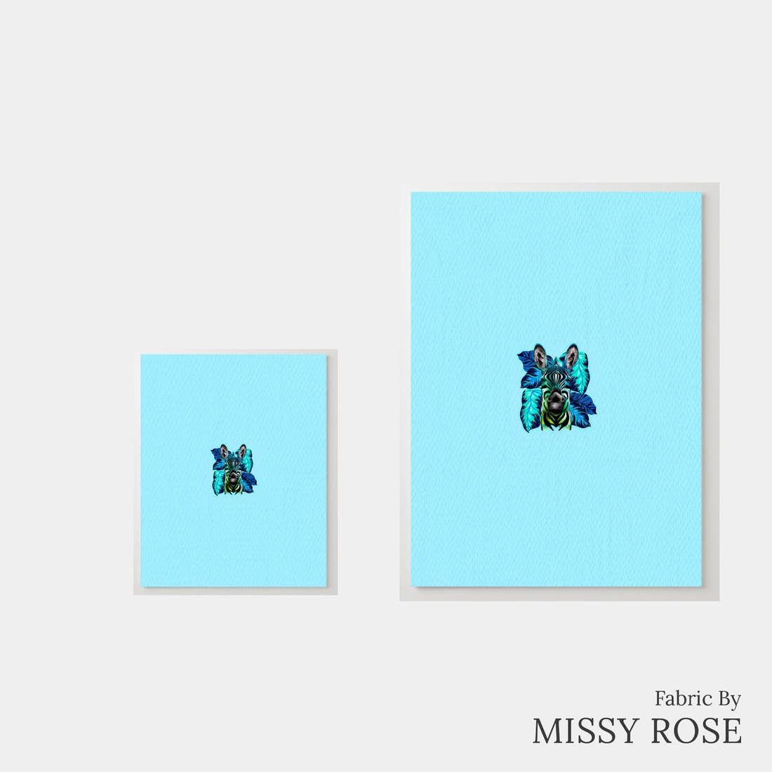 Design 360 Blue Zebra Panel – universal and adult panel sizes side by side | Fabric by Missy Rose