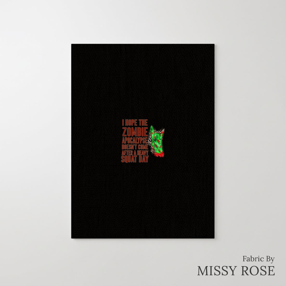 Design 361 Zombie Panel – printed fabric panel with centred picture, custom printed to order | Fabric by Missy Rose