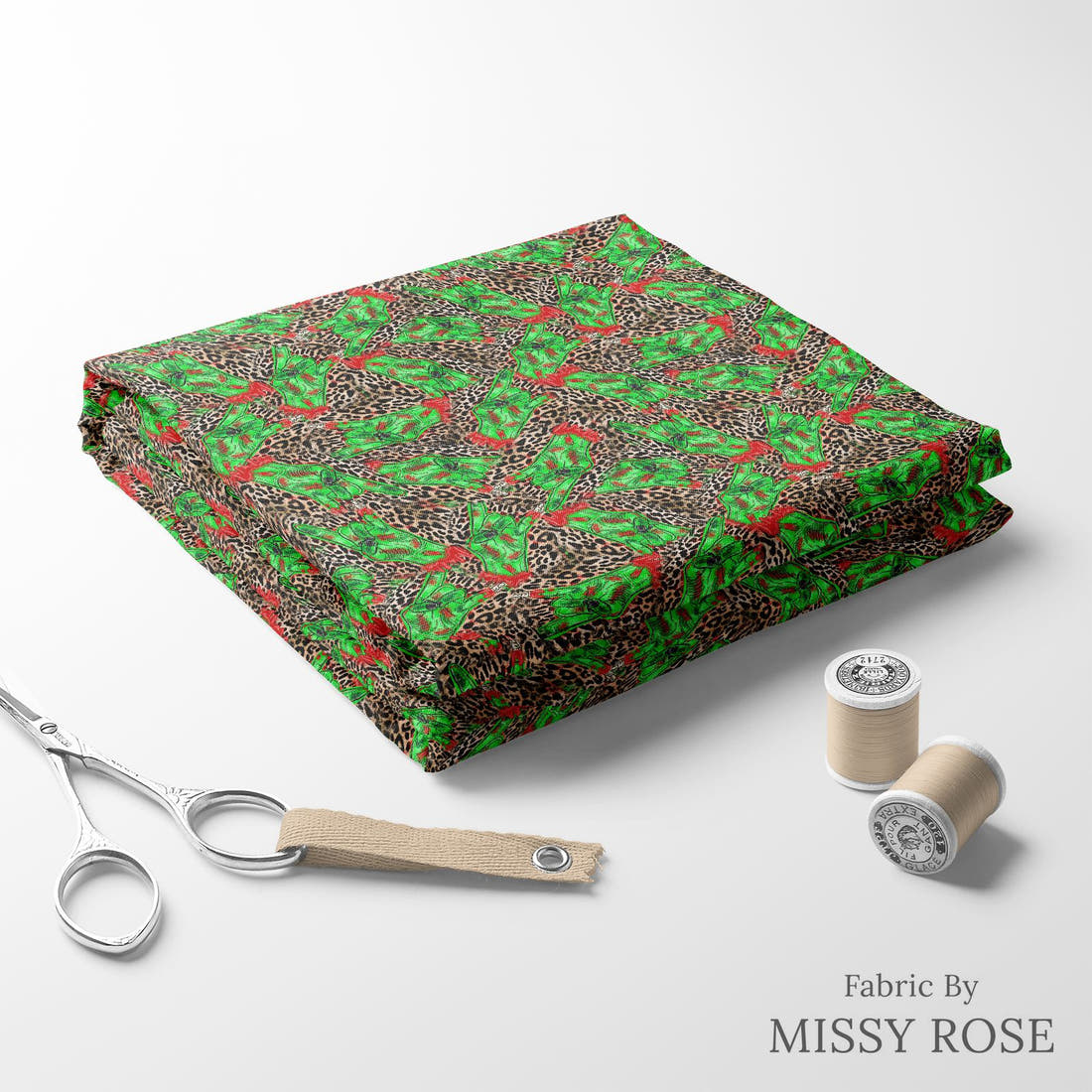 Design 361 Zombie Fabric folded fabric stack with matching thread – pre-order fabric Australia | Fabric by Missy Rose