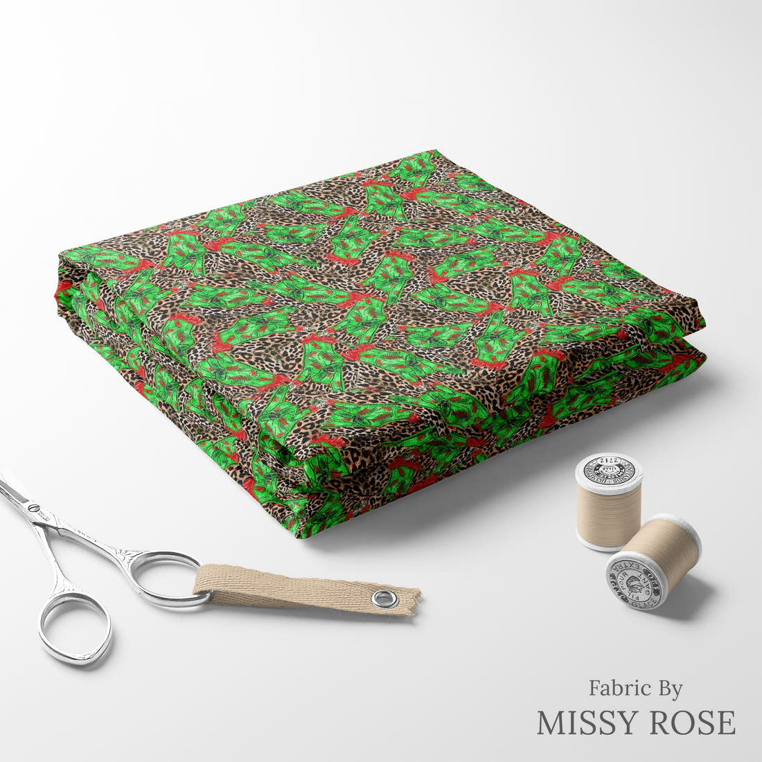 Design 361 Zombie Fabric folded fabric stack with matching thread – pre-order fabric Australia | Fabric by Missy Rose