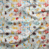 Design 362 - Cute Plaid Insects Fabric