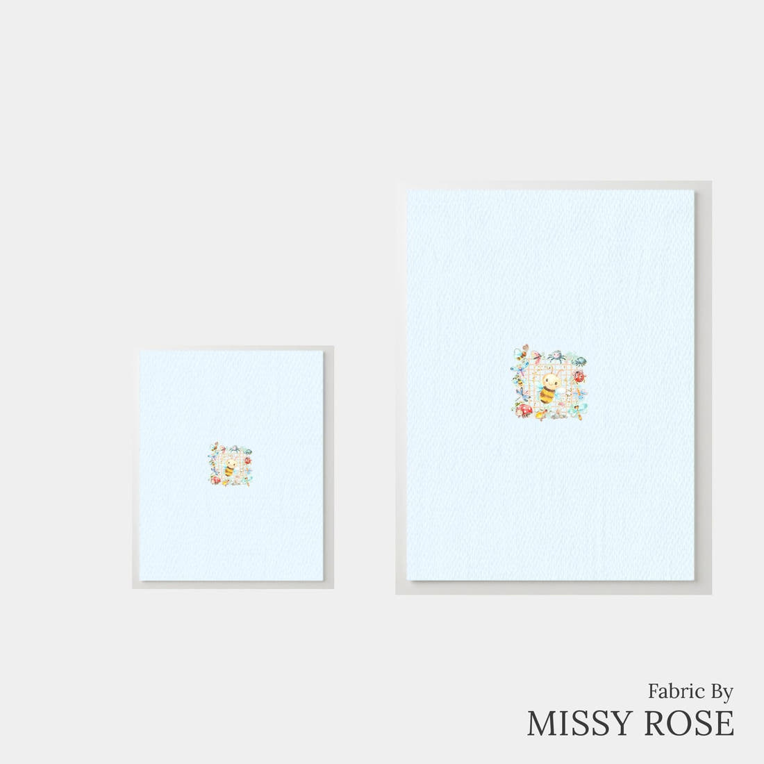 Design 362 Cute Plaid Insects Panel – universal and adult panel sizes side by side | Fabric by Missy Rose