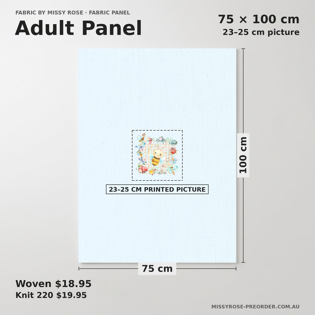 Design 362 Cute Plaid Insects Panel adult panel sizing – 23–25 cm printed picture on 75 × 100 cm fabric | Fabric by Missy Rose