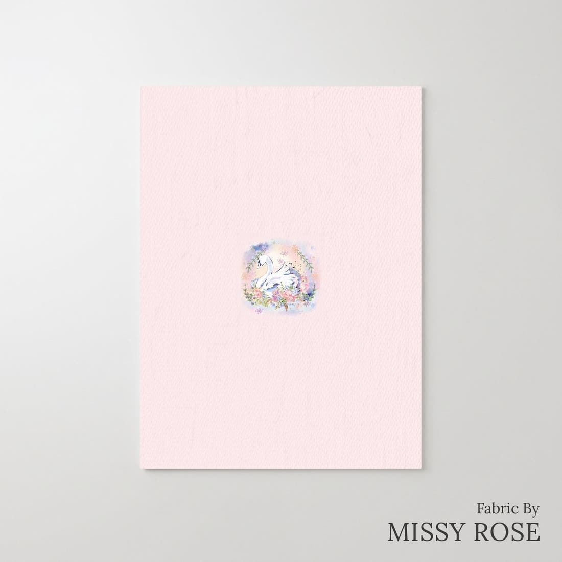 Design 363 Swans Panel – printed fabric panel with centred picture, custom printed to order | Fabric by Missy Rose