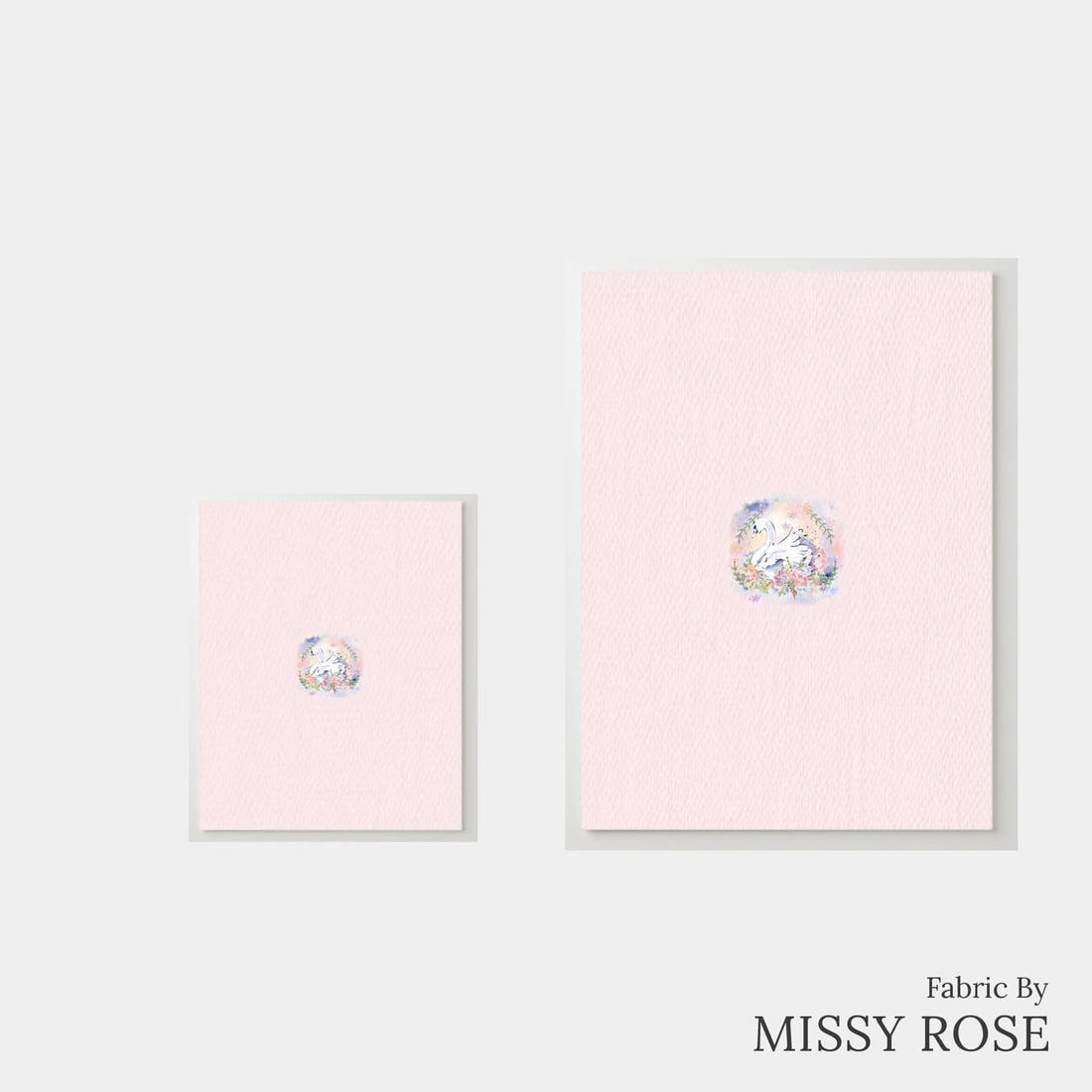 Design 363 Swans Panel – universal and adult panel sizes side by side | Fabric by Missy Rose