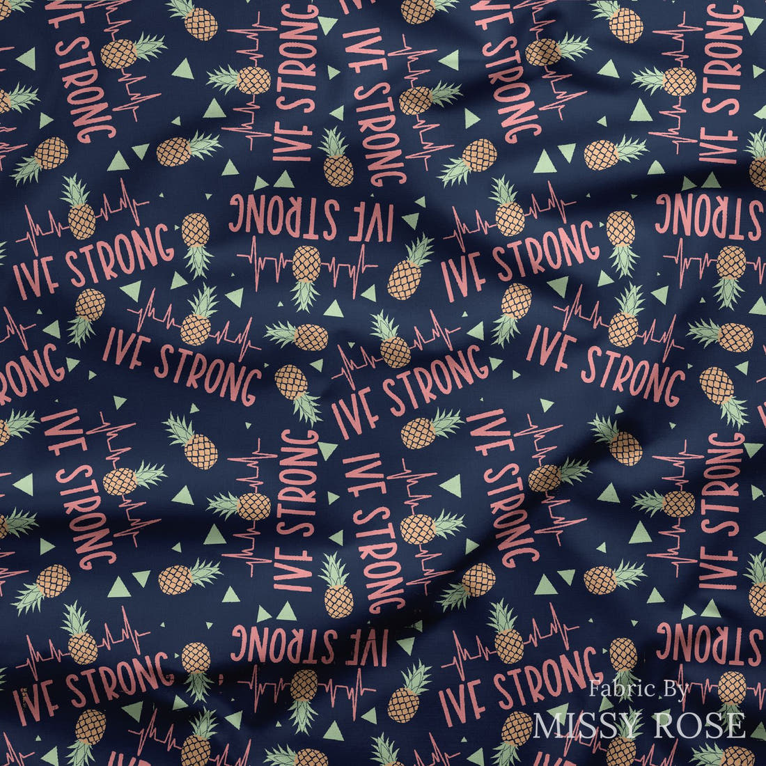 Design 364 IVF Strong Fabric draped fabric mockup – custom printed fabric by the metre | Fabric by Missy Rose