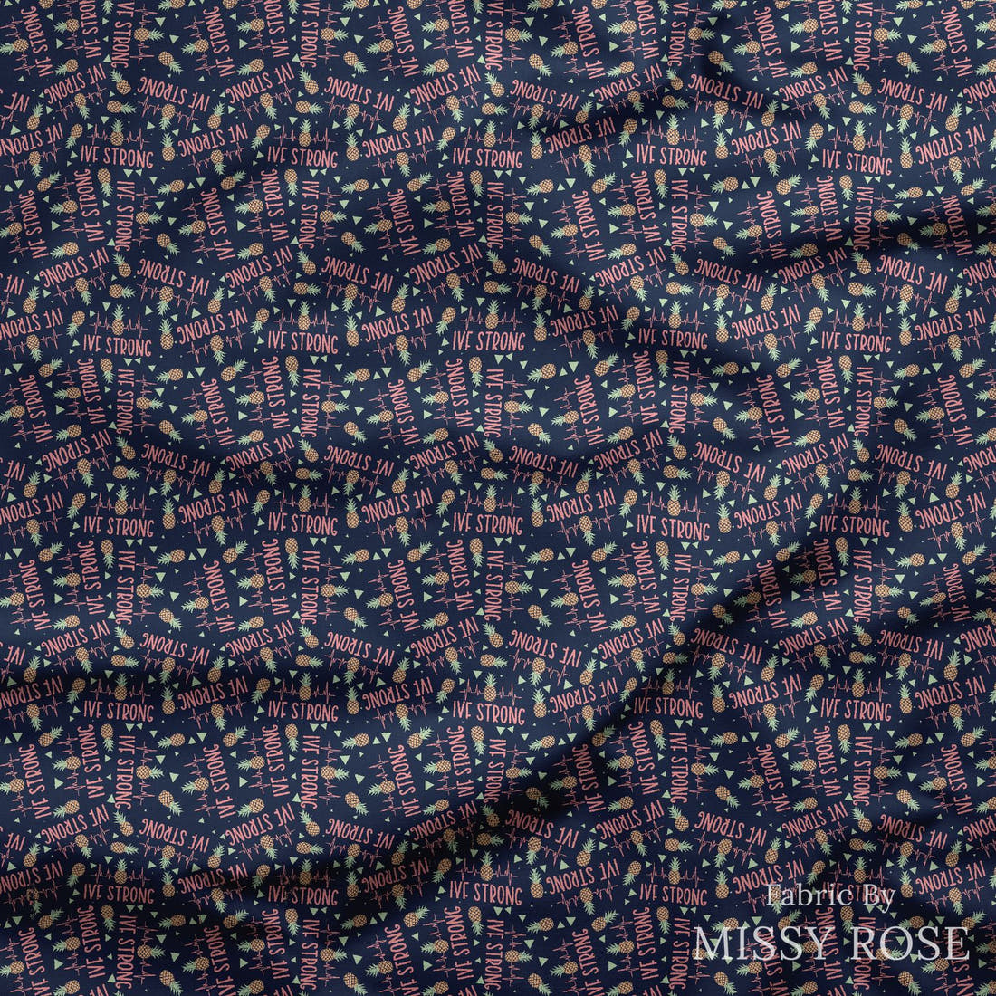 Design 364 IVF Strong Fabric draped fabric mockup – custom printed fabric by the metre | Fabric by Missy Rose