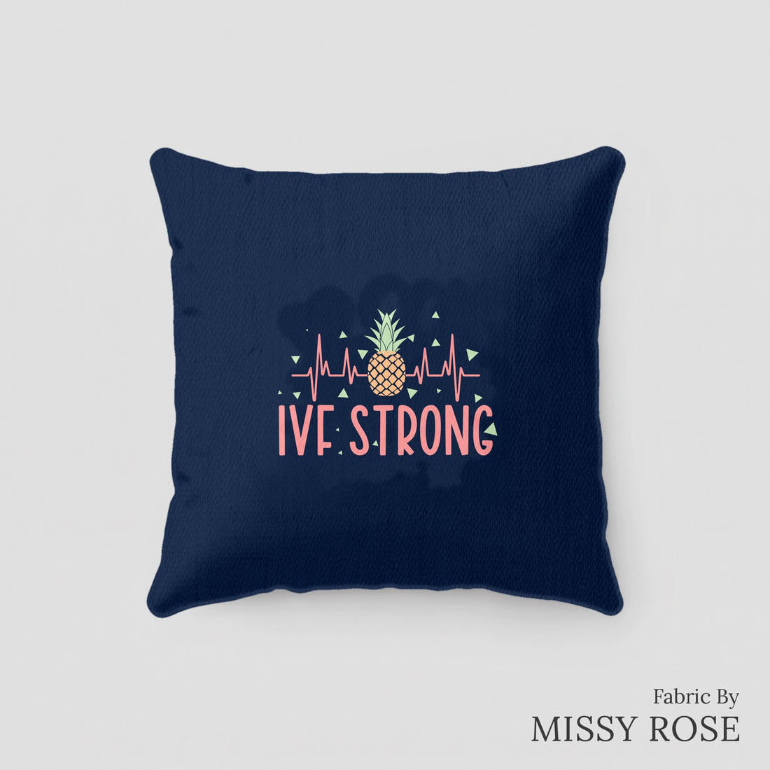 Design 364 IVF Strong Panel sewn into a cushion – see how the panel looks made up | Fabric by Missy Rose