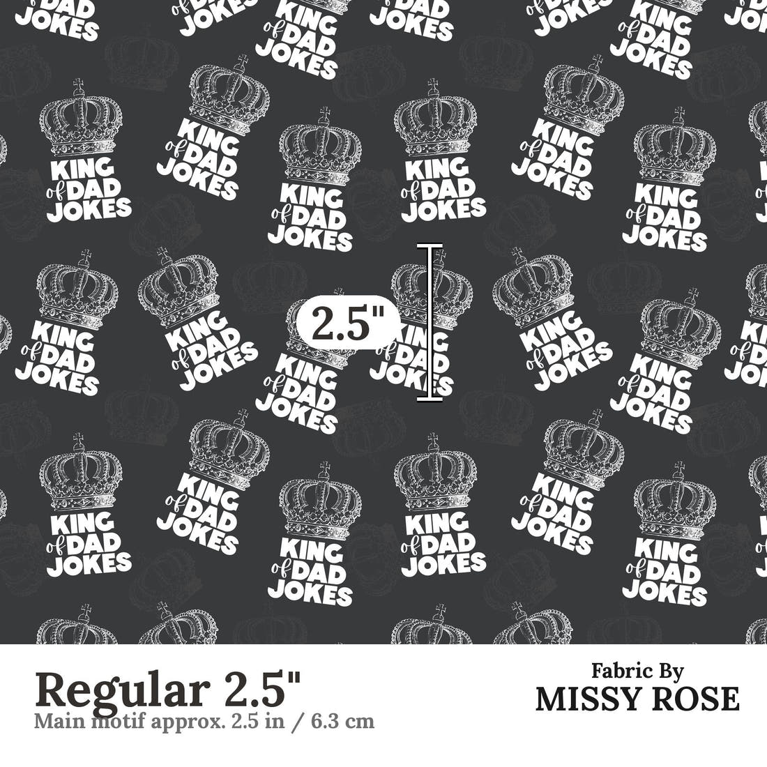 Design 365 Dad Jokes Fabric Regular 2.5" - print scale | Fabric by Missy Rose