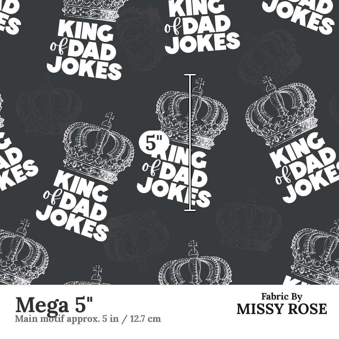 Design 365 Dad Jokes Fabric Mega 5" - print scale | Fabric by Missy Rose
