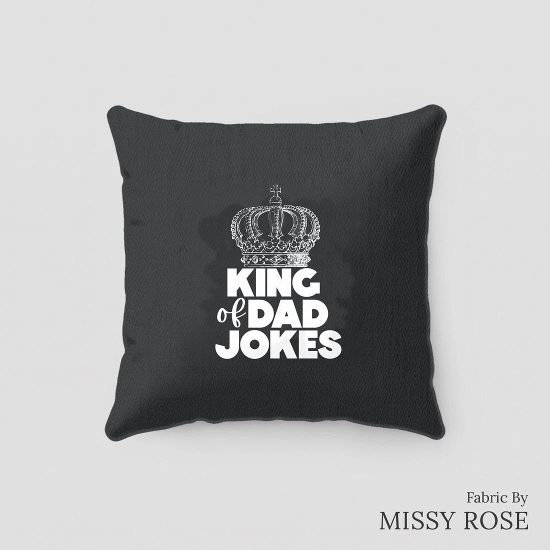 Design 365 Dad Jokes Panel sewn into a cushion – see how the panel looks made up | Fabric by Missy Rose