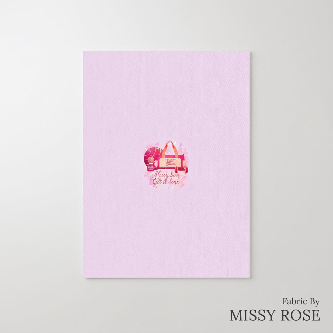 Design 366 Pink Gym Panel – printed fabric panel with centred picture, custom printed to order | Fabric by Missy Rose