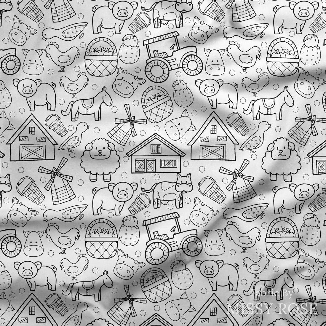 Design 368 Colouring In Fabric draped fabric mockup – custom printed fabric by the metre | Fabric by Missy Rose