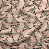 Design 37 - Peach Cowskull Fabric
