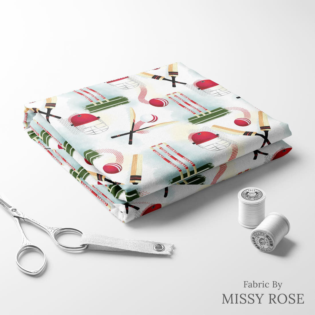 Design 370 Sport Fabric folded fabric stack with matching thread – pre-order fabric Australia | Fabric by Missy Rose