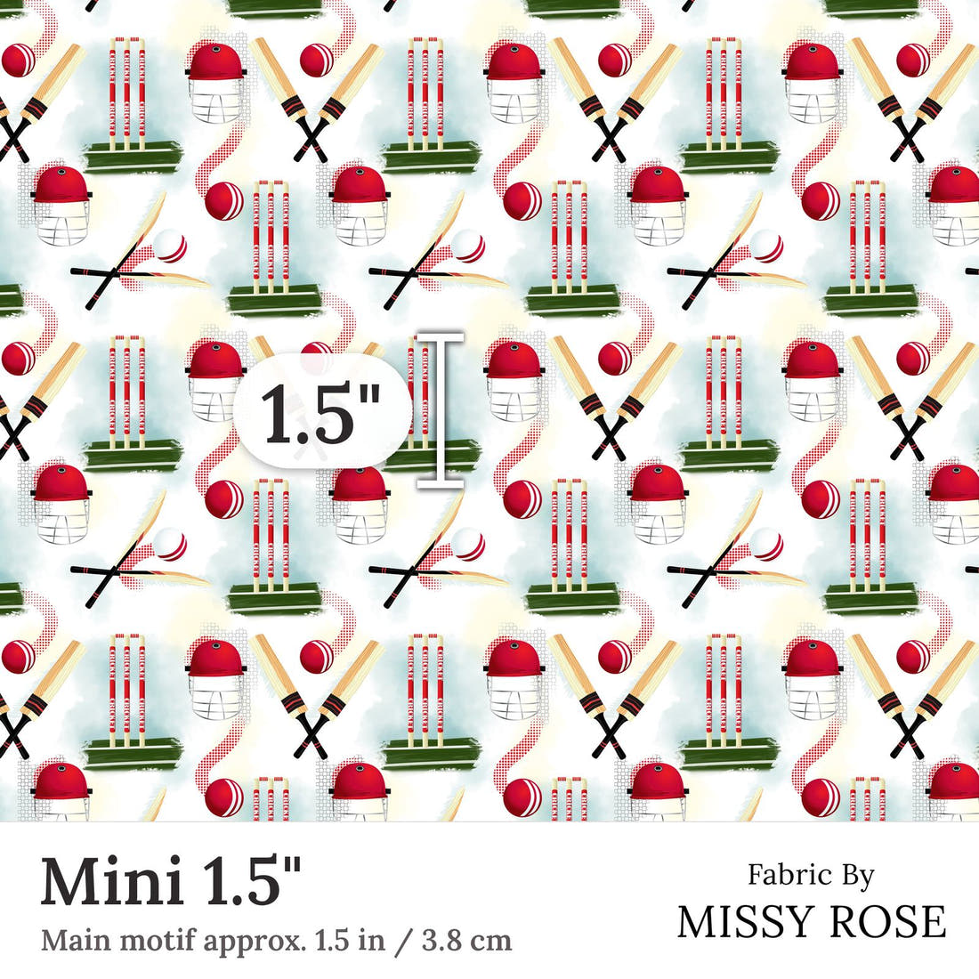 Design 370 Sport Fabric Mini 1.5 inch print scale guide | Fabric by Missy Rose