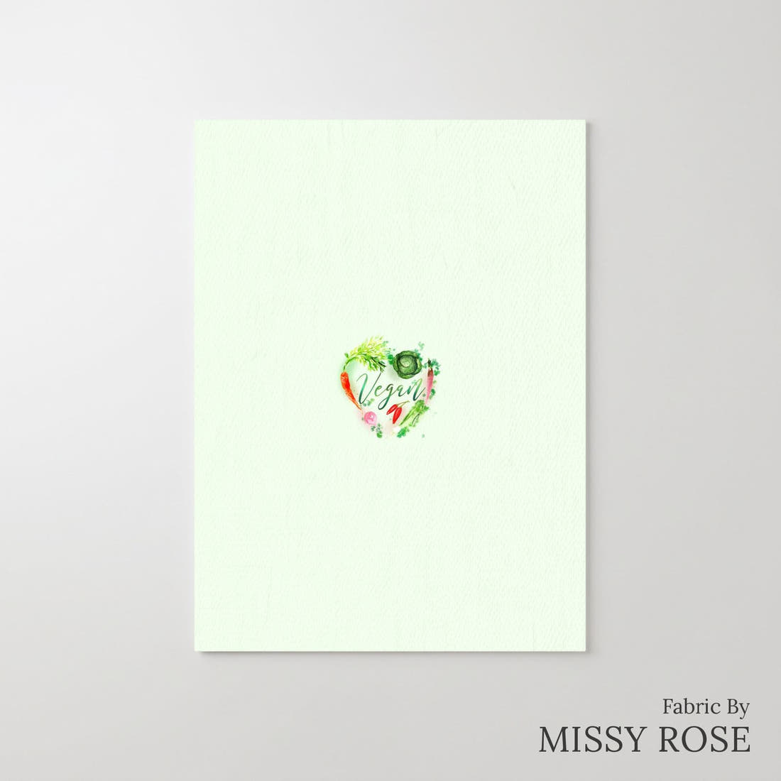 Design 372 Vegan Panel – printed fabric panel with centred picture, custom printed to order | Fabric by Missy Rose