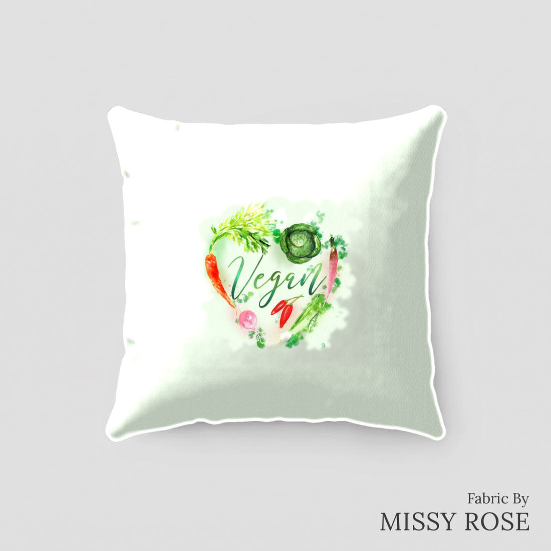 Design 372 Vegan Panel sewn into a cushion – see how the panel looks made up | Fabric by Missy Rose