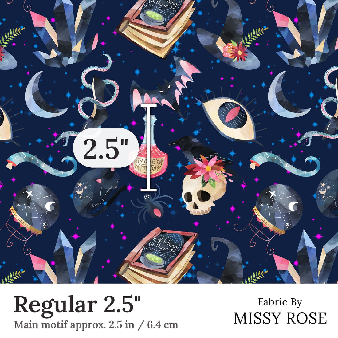 Design 375 Magic Fabric Regular 2.5 inch print scale guide | Fabric by Missy Rose